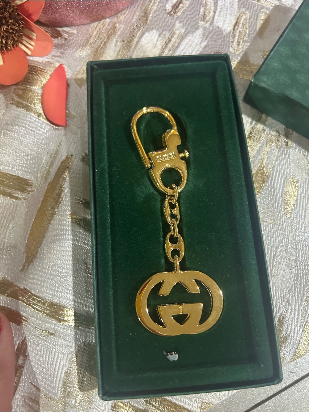 Gucci Gold Interlocking G Key & Card Holder Charm